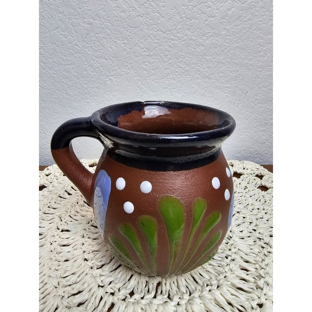 Mexican Hand painted Pottery Pitcher - Picture 2 of 10